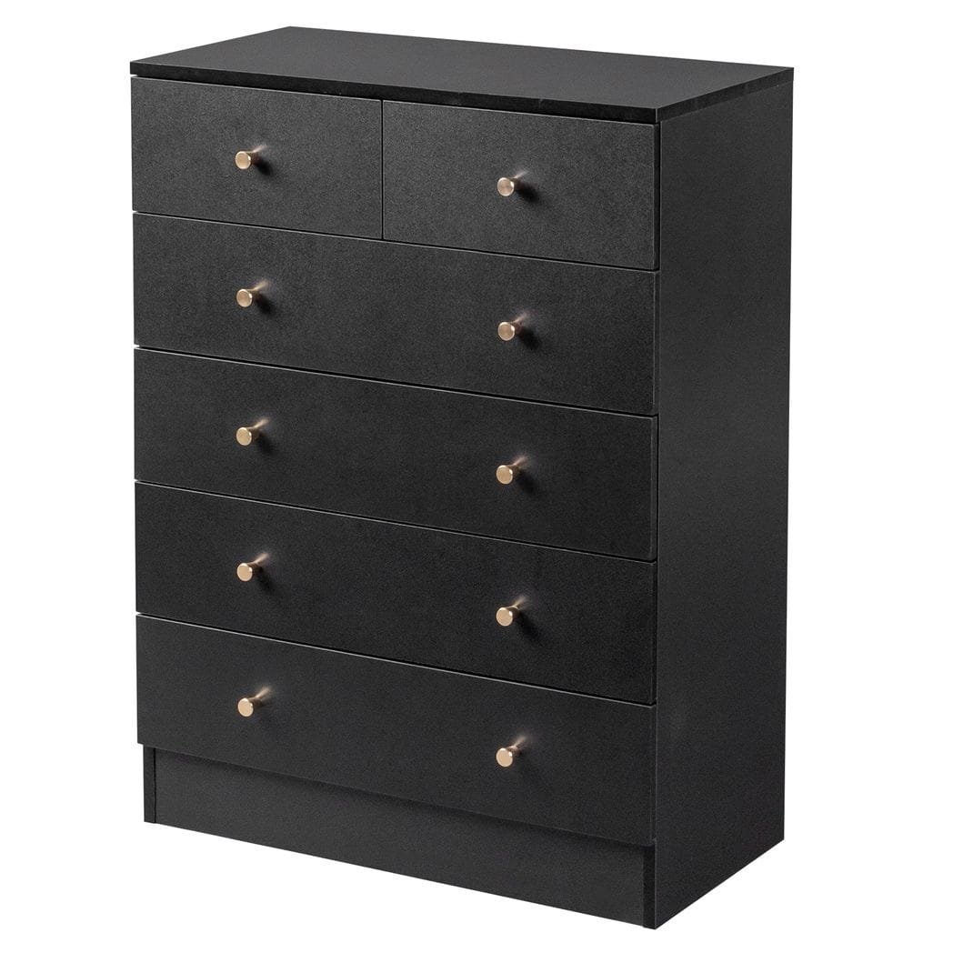 Modern Simple 6-Drawer Dresser Black