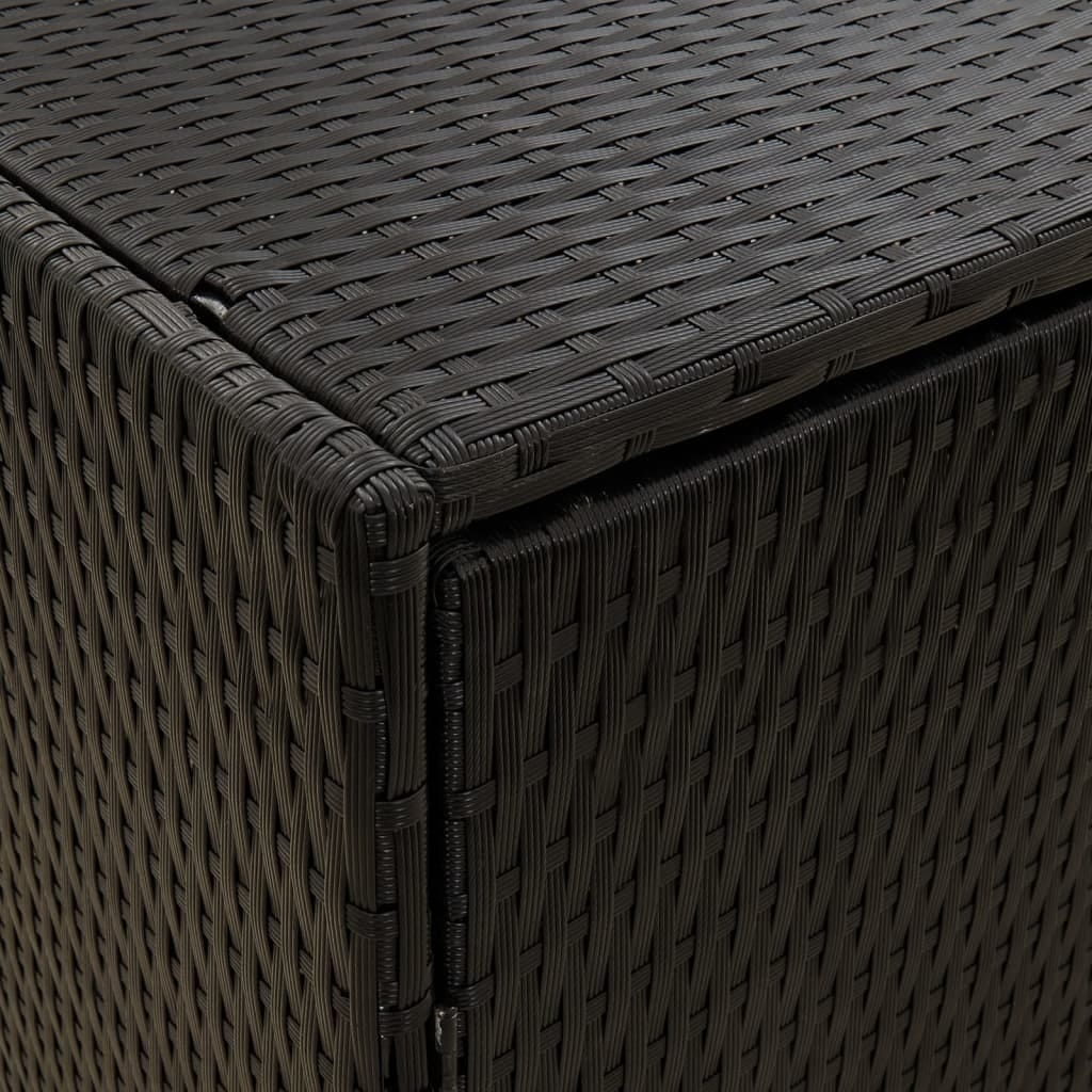 Garden Storage Cabinet Black 23.2"x15.7"x70.9" Poly Rattan