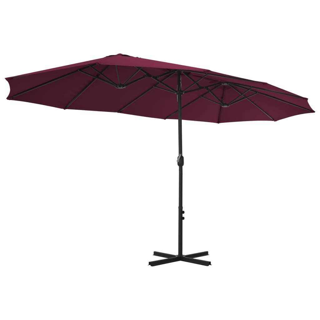 Garden Parasol with Aluminum Pole 181.1"x106.3" Bordeaux Red