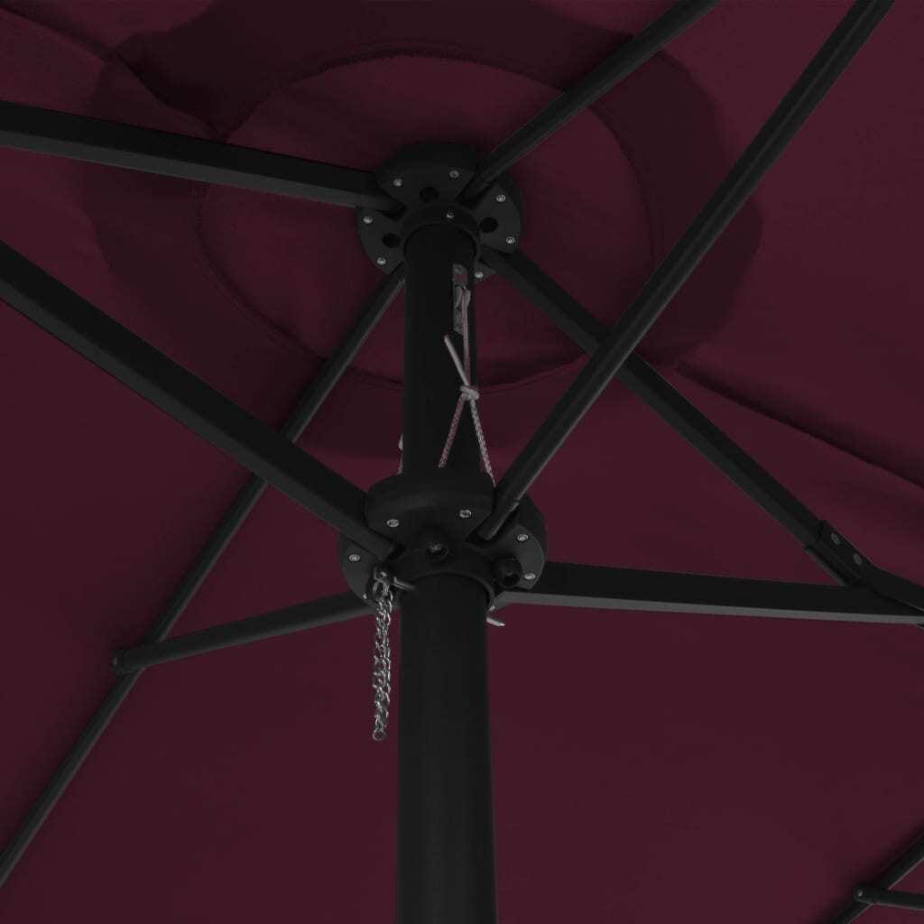 Garden Parasol with Aluminum Pole 181.1"x106.3" Bordeaux Red