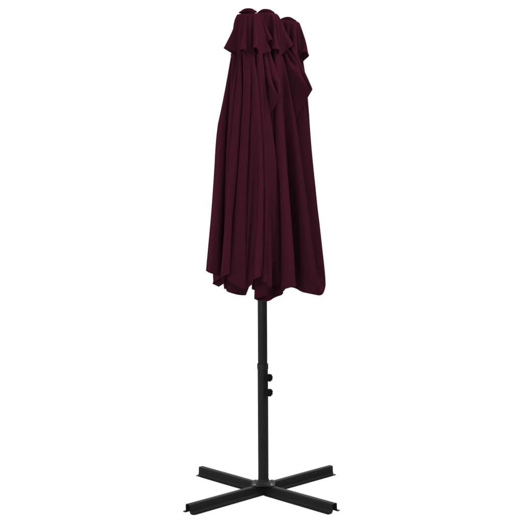 Garden Parasol with Aluminum Pole 181.1"x106.3" Bordeaux Red