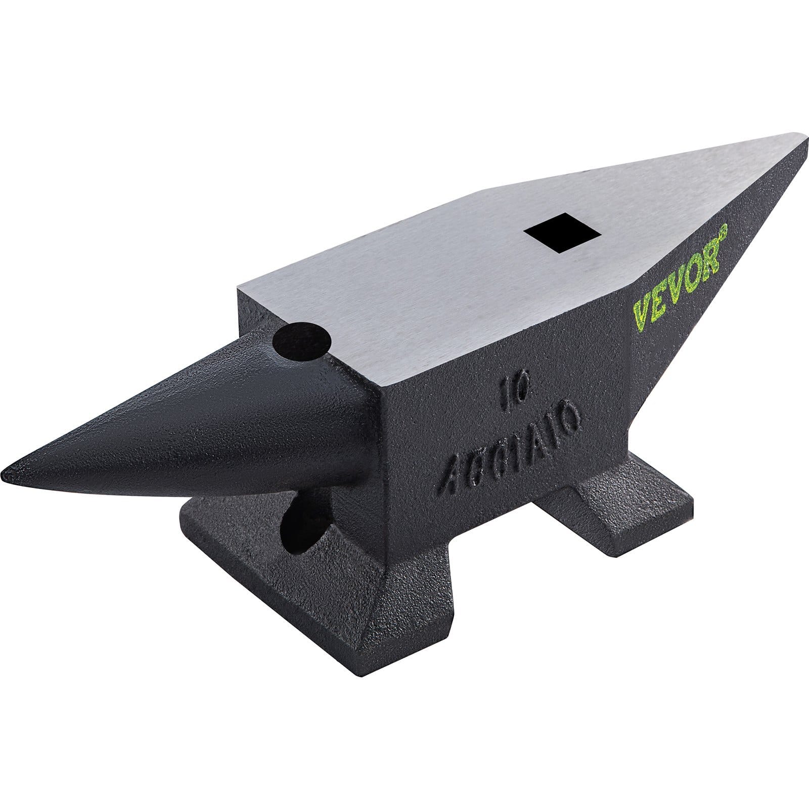 Cast Iron Anvil, 22 Lbs/10kg Single Horn Anvil, with Large Countertop and Stable Base, High Hardness Rugged Round Horn Anvil Blacksmith, for Shaping, Bending