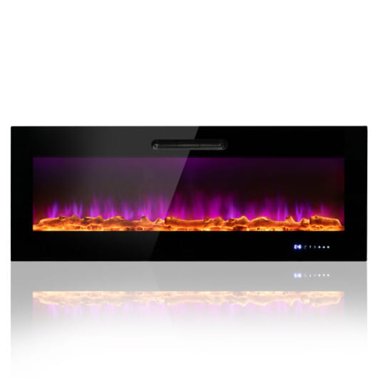 Ultimate Holiday Dcor Suite: Pre-Lit Snow Flocked Christmas Tree & 50" Recessed Electric Fireplace Set