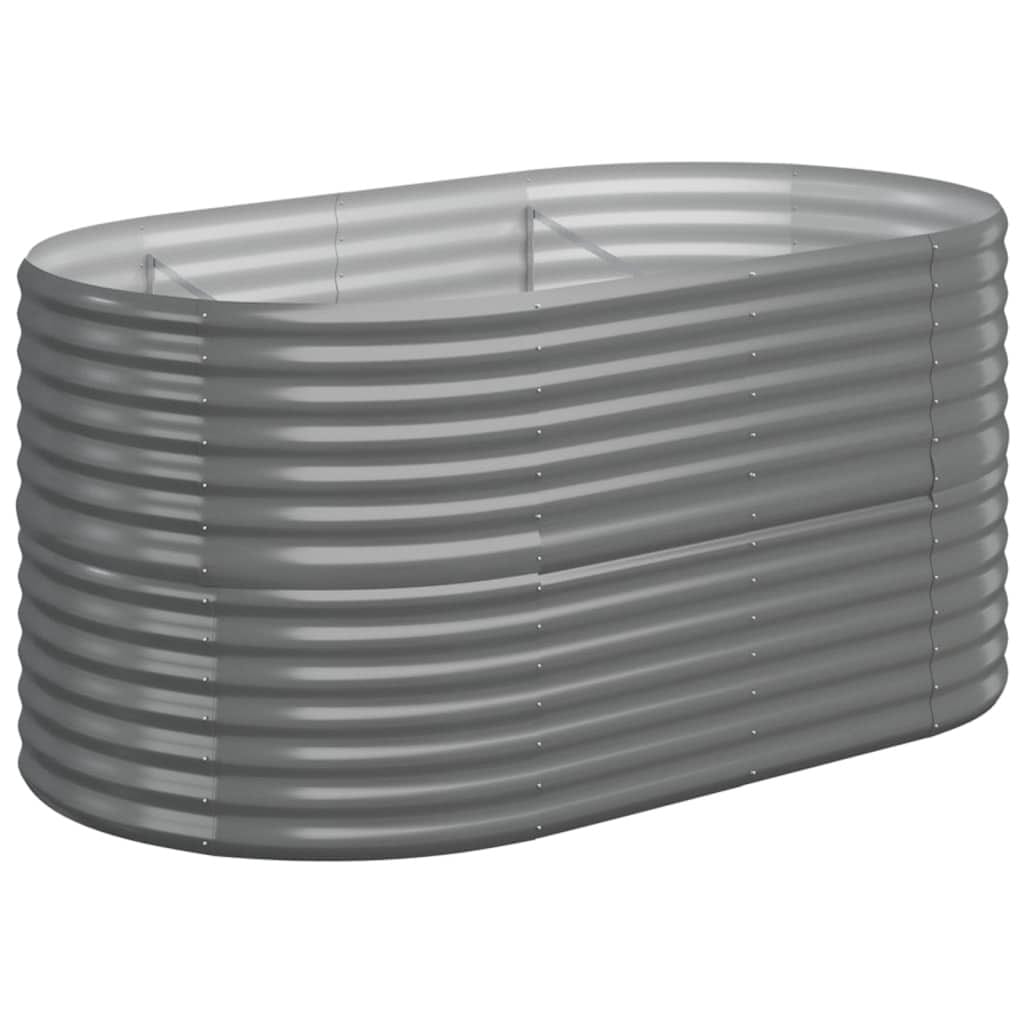 Garden Raised Bed Galvanized Steel 59.8"x31.5"x26.8" Gray