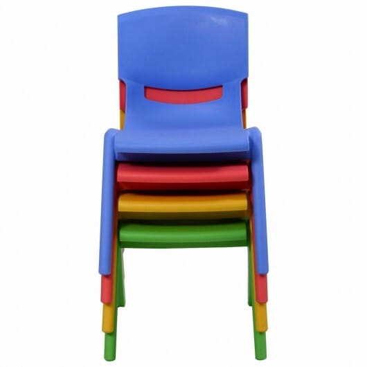 4-pack Colorful Stackable Plastic Children Chairs - Color: Multicolor