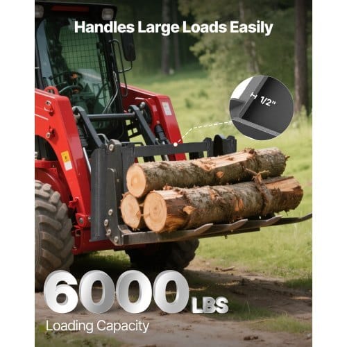 1/2 in Skid Steer Mount Plate, Universal Quick Attach Mount Plate, Cut Out Design, Easy to Bolt, 6000lbs Capacity, Heavy Duty Loader Plates Compatible with Kubota Bobcat Skid Steers & Tractors