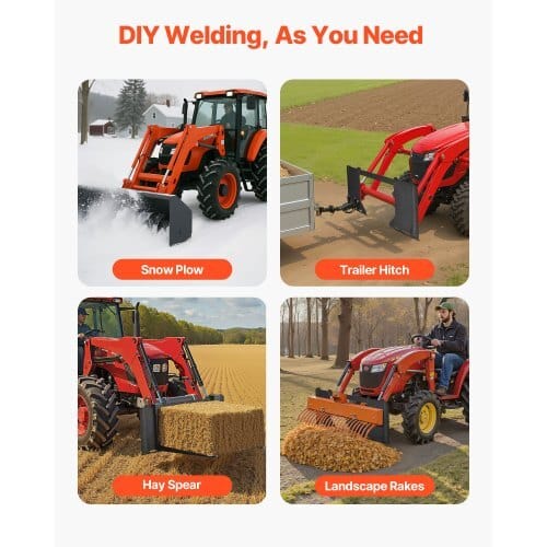 1/2 in Skid Steer Mount Plate, Universal Quick Attach Mount Plate, Cut Out Design, Easy to Bolt, 6000lbs Capacity, Heavy Duty Loader Plates Compatible with Kubota Bobcat Skid Steers & Tractors