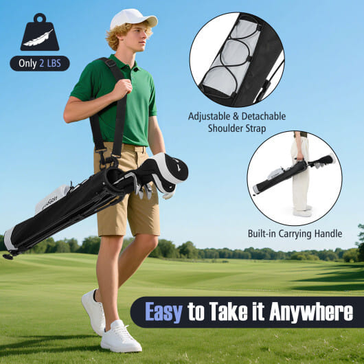 Golf Stand Bag Lightweight Golf Bag for The Driving Range-Gray - Color: Gray