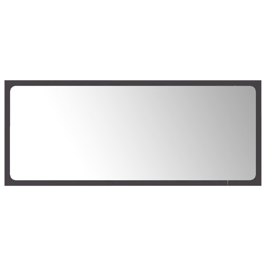 Bathroom Mirror Gray 35.4"x0.6"x14.6" Engineered Wood