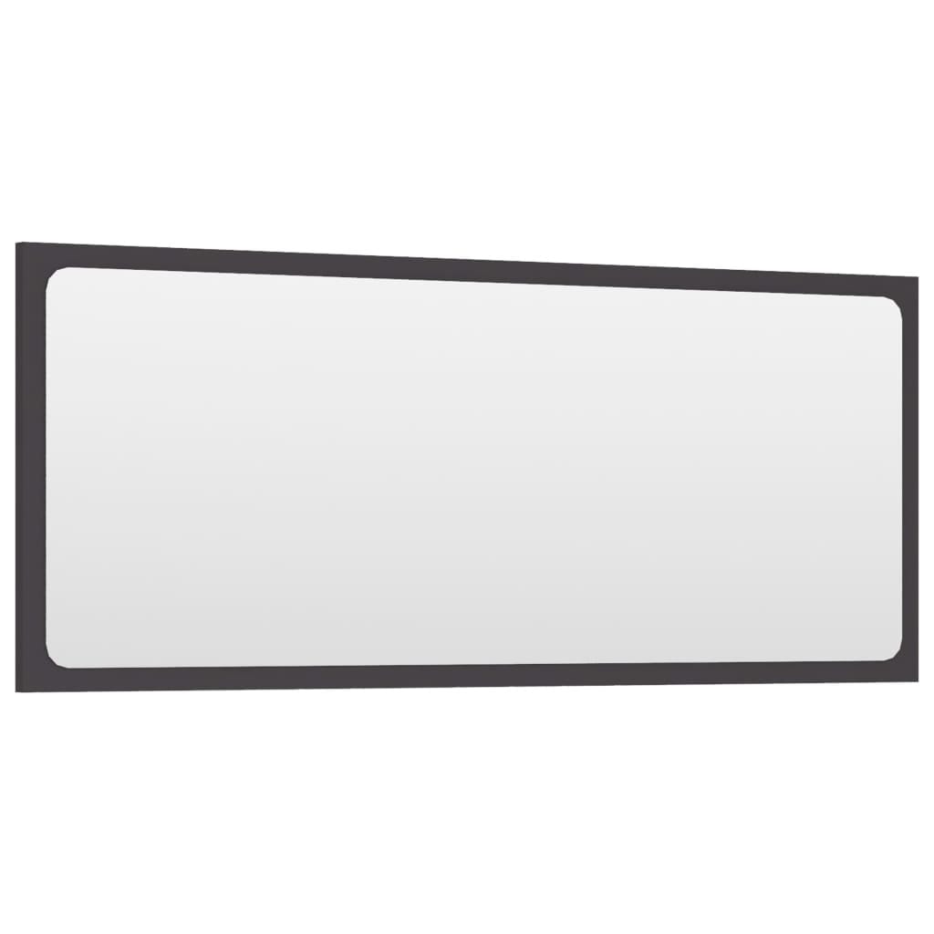 Bathroom Mirror Gray 35.4"x0.6"x14.6" Engineered Wood