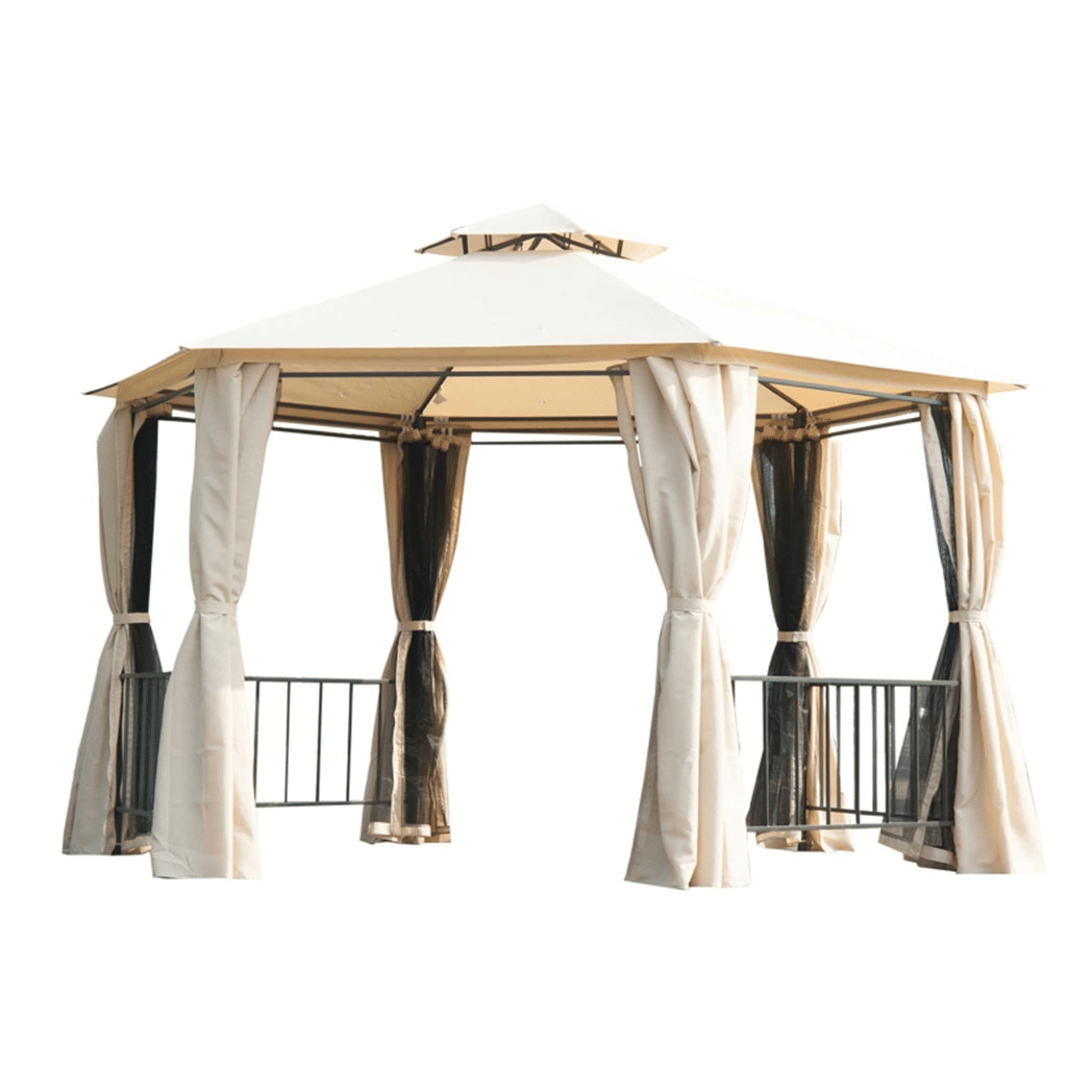 13ft x 13ft Patio Gazebo-Beige-AS