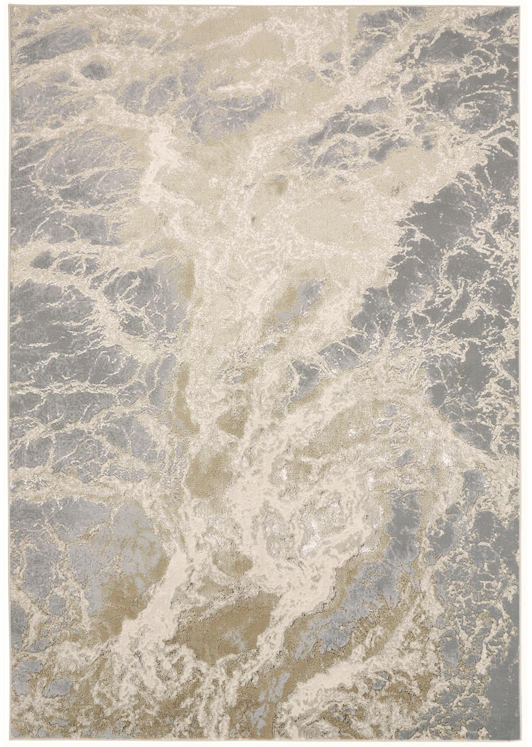 13' X 20' Gray and Ivory Abstract Area Rug