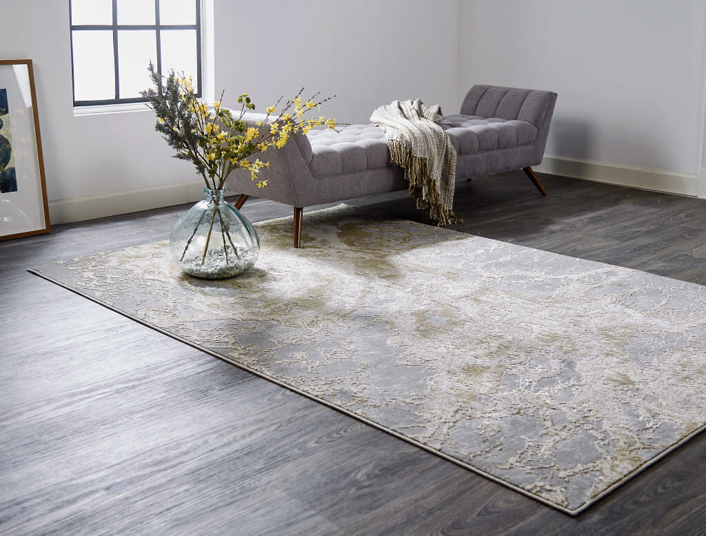 13' X 20' Gray and Ivory Abstract Area Rug