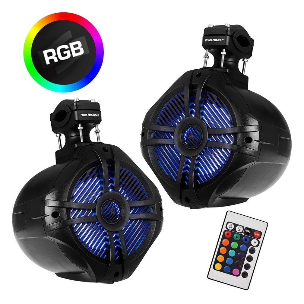 Power Acoustik Marine 8´´ 2-Way Wakeboard Speakers with RGB LED Illumination - Black (Pair)