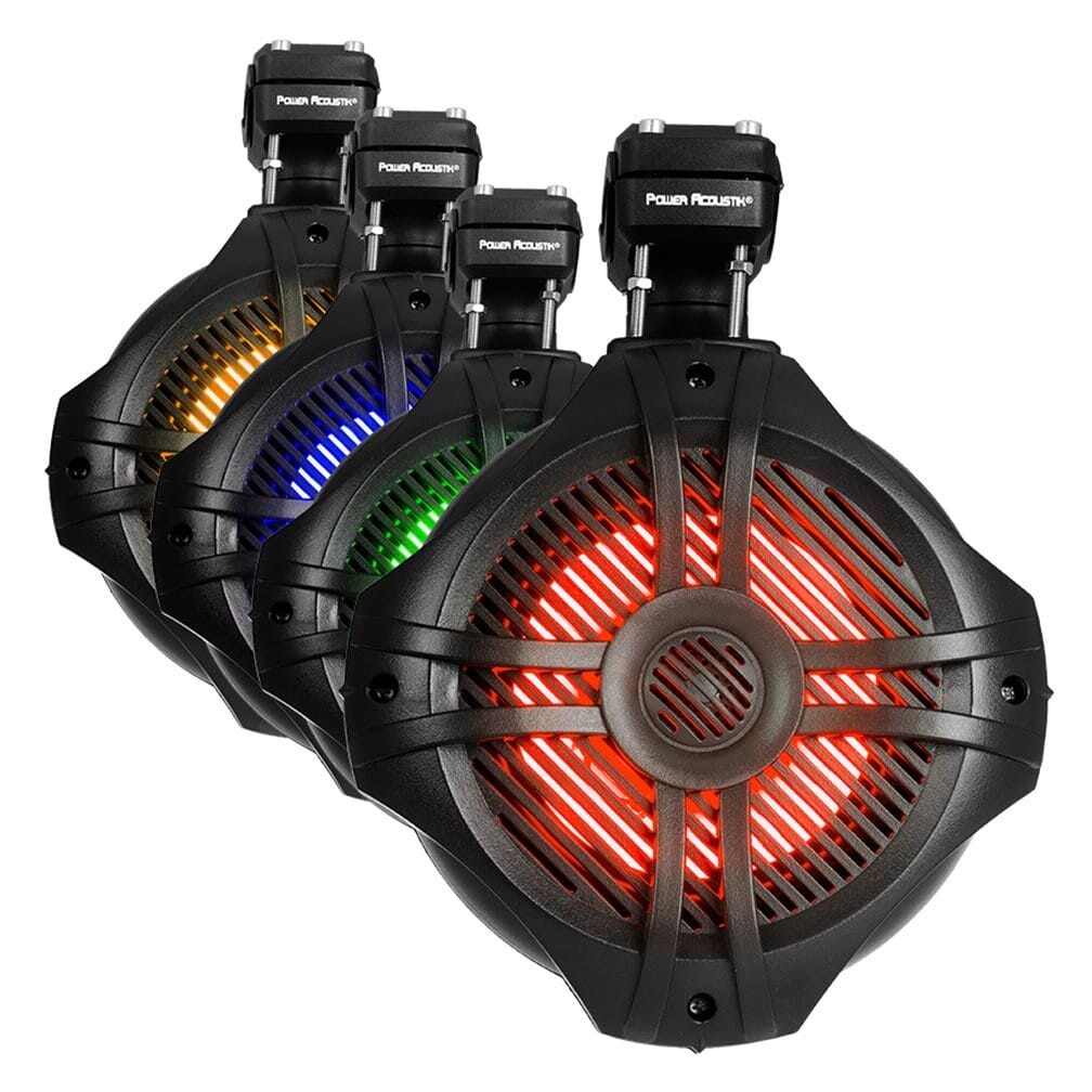 Power Acoustik Marine 8´´ 2-Way Wakeboard Speakers with RGB LED Illumination - Black (Pair)