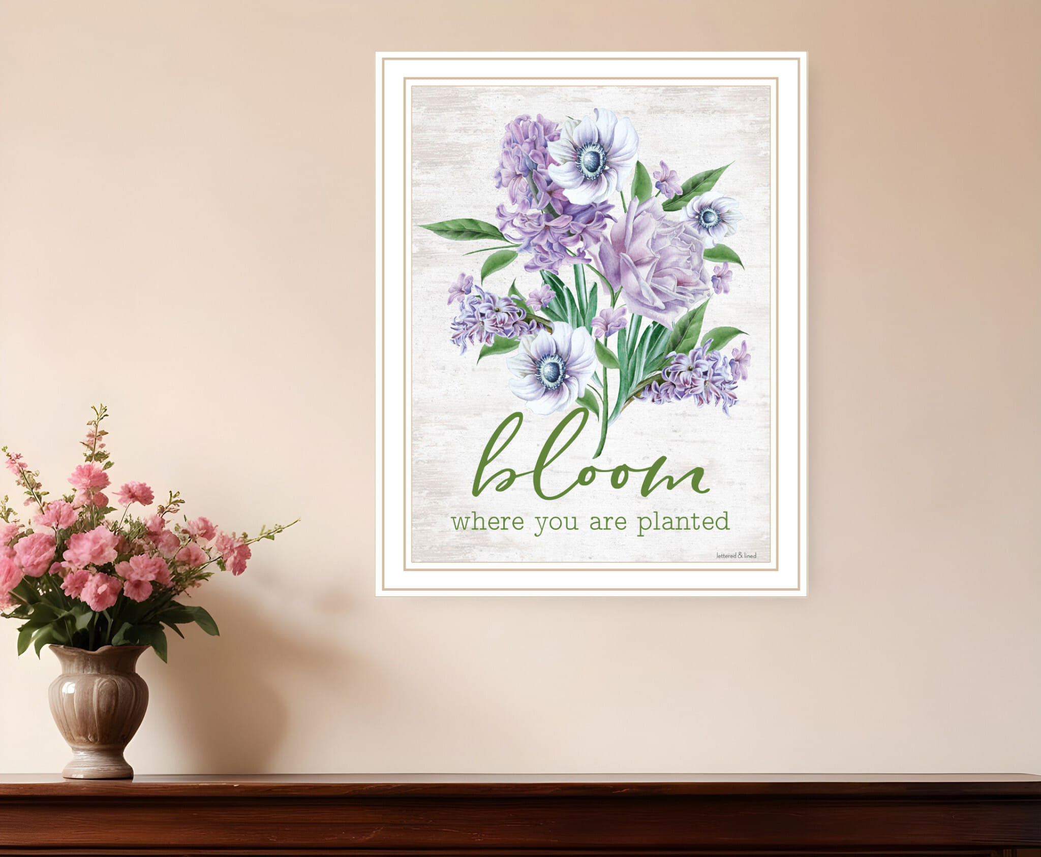 Bloom Where You Are Planted White Framed Print Wall Art