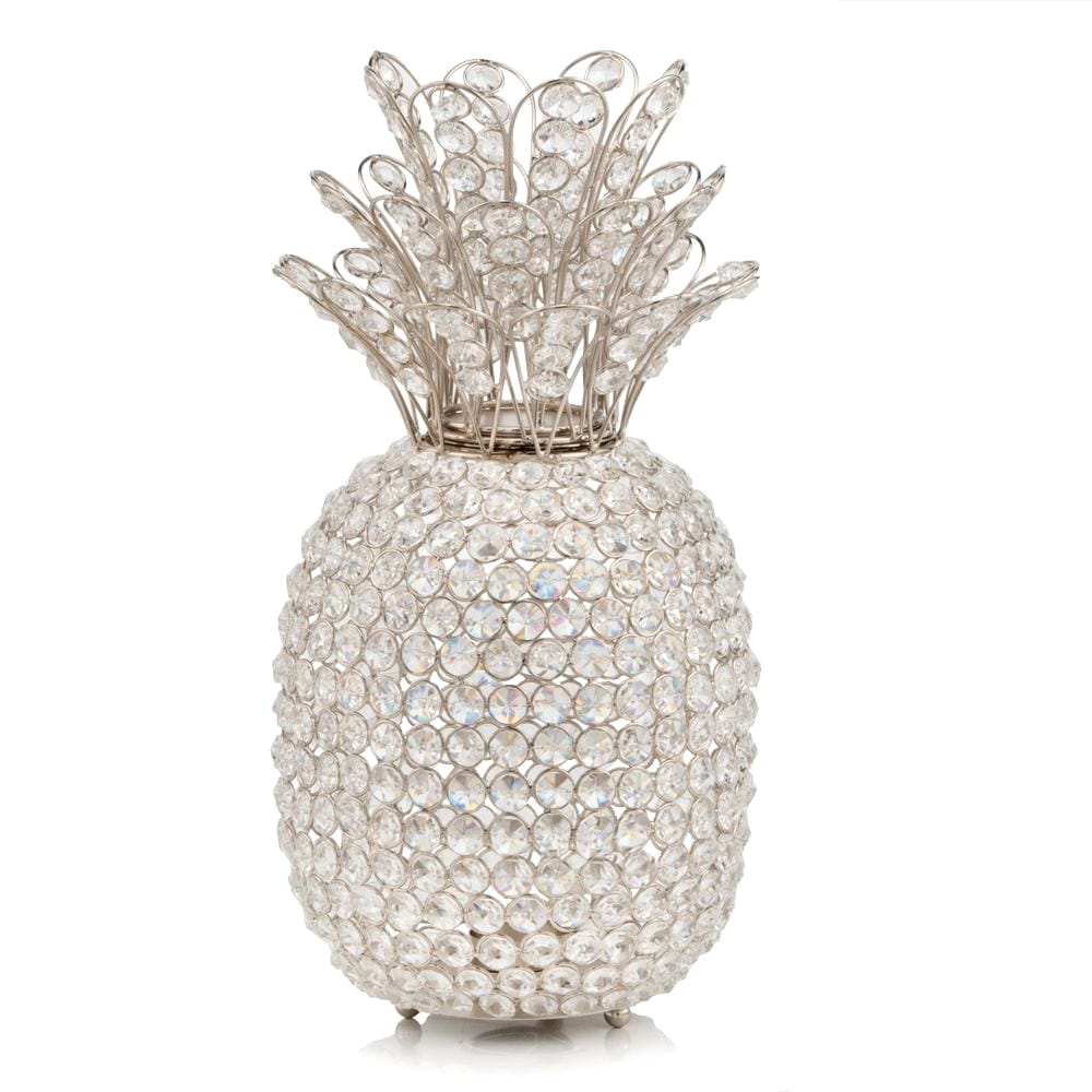 23" Glam Bling Faux Crystal and Silver Pineapple