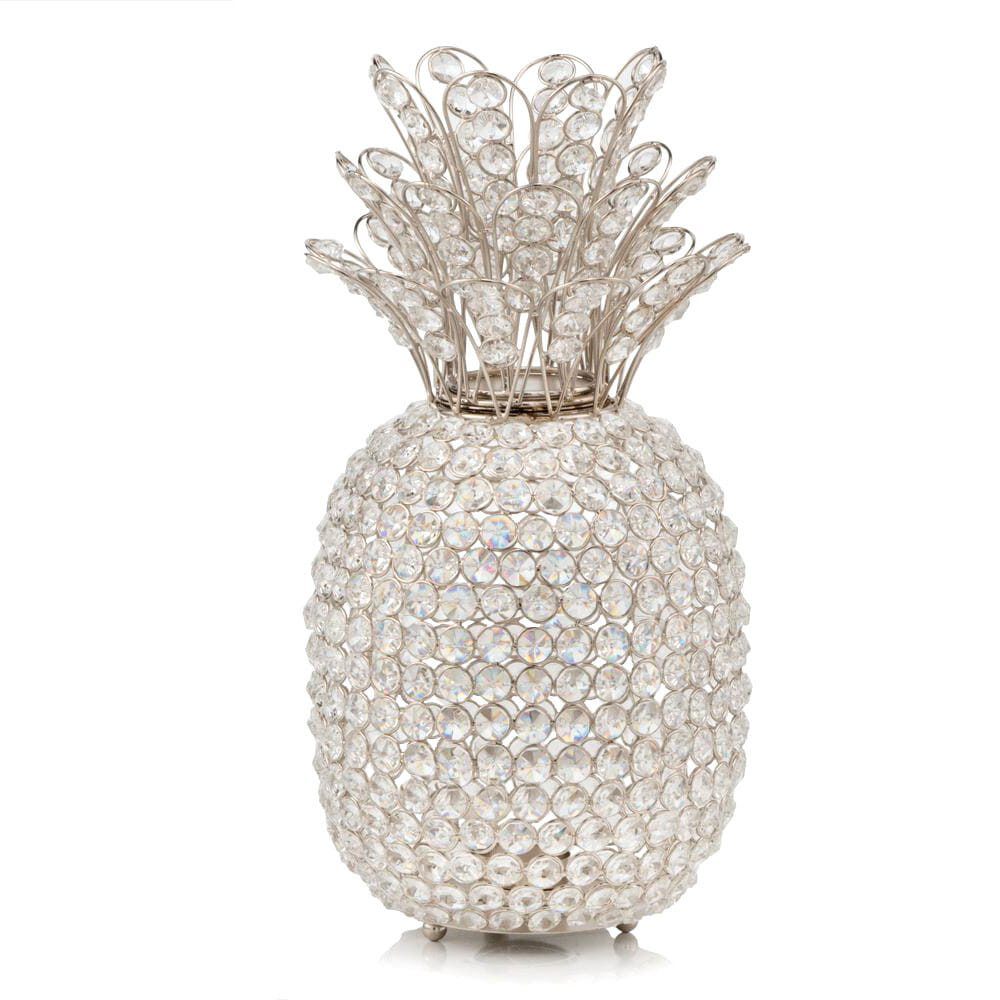 23" Glam Bling Faux Crystal and Silver Pineapple
