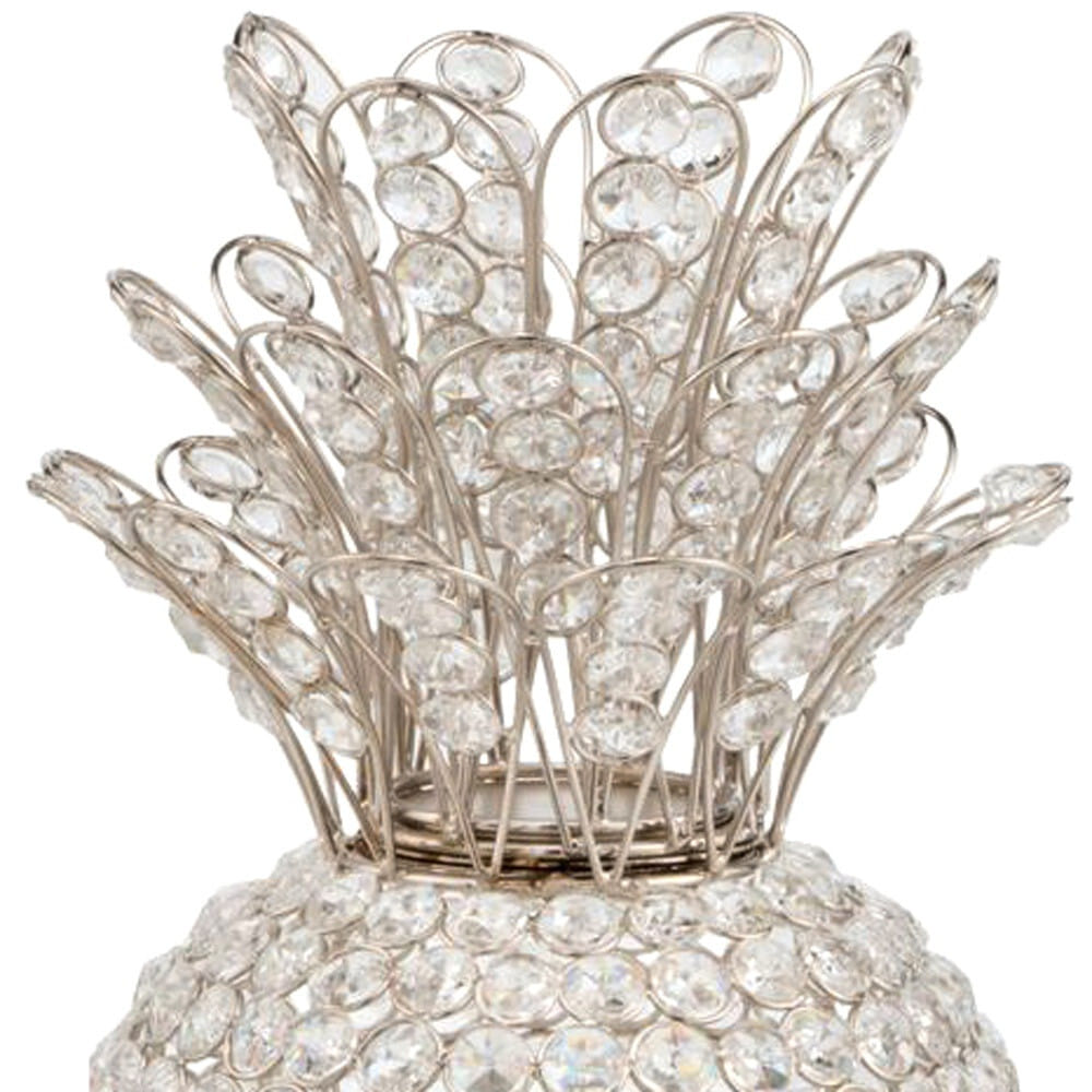 23" Glam Bling Faux Crystal and Silver Pineapple
