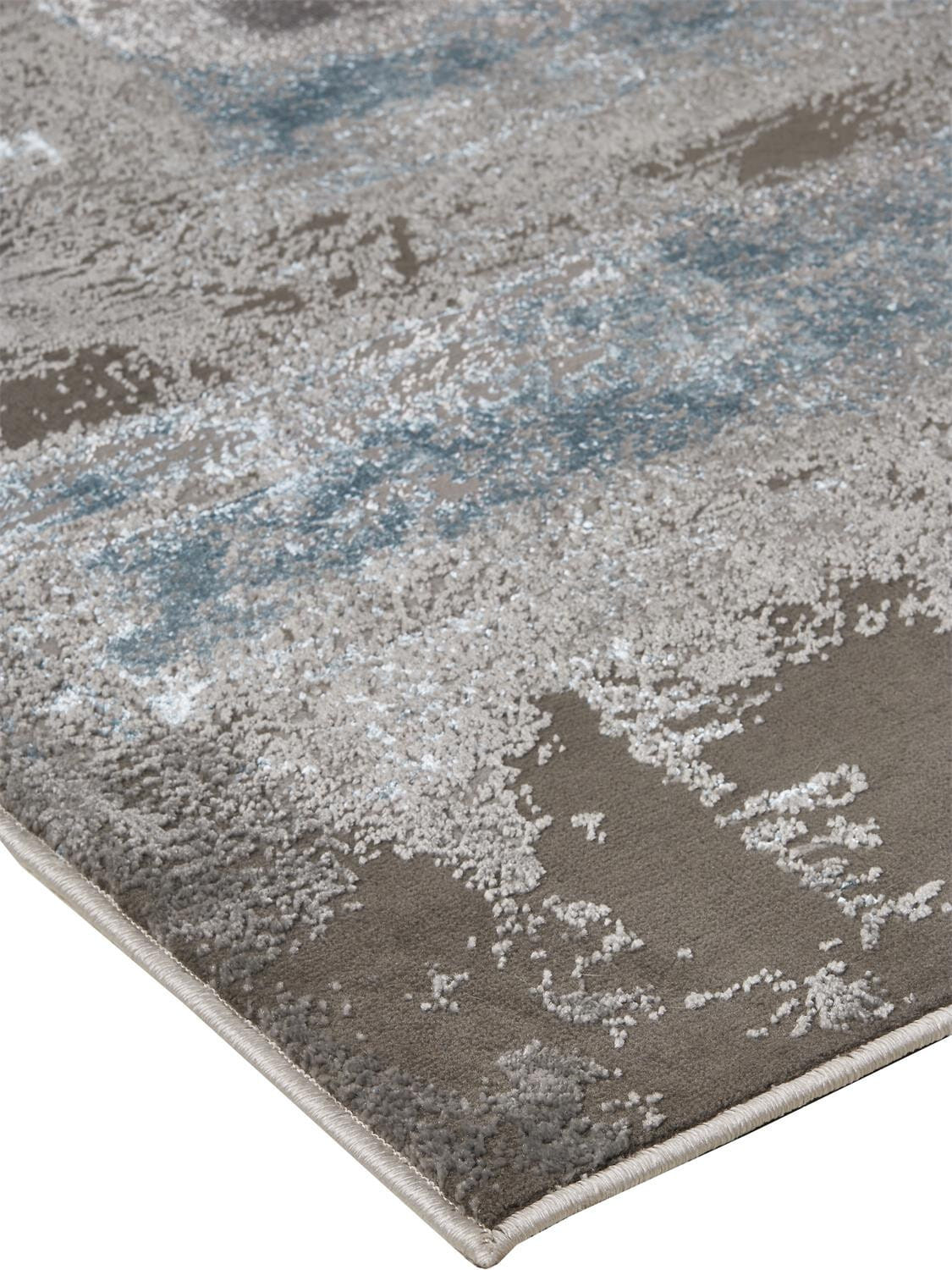 5' X 8' Gray and Ivory Abstract Non Skid Area Rug