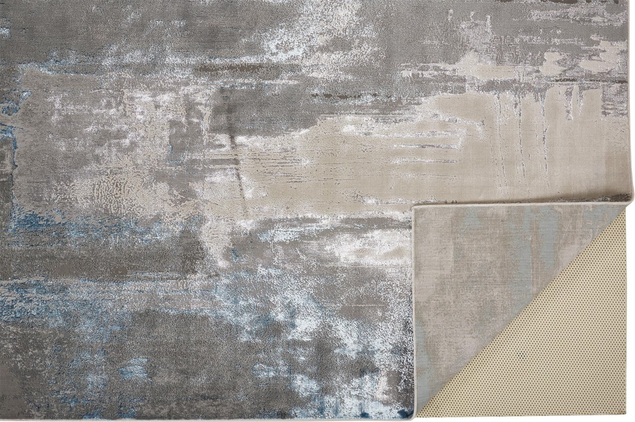 5' X 8' Gray and Ivory Abstract Non Skid Area Rug
