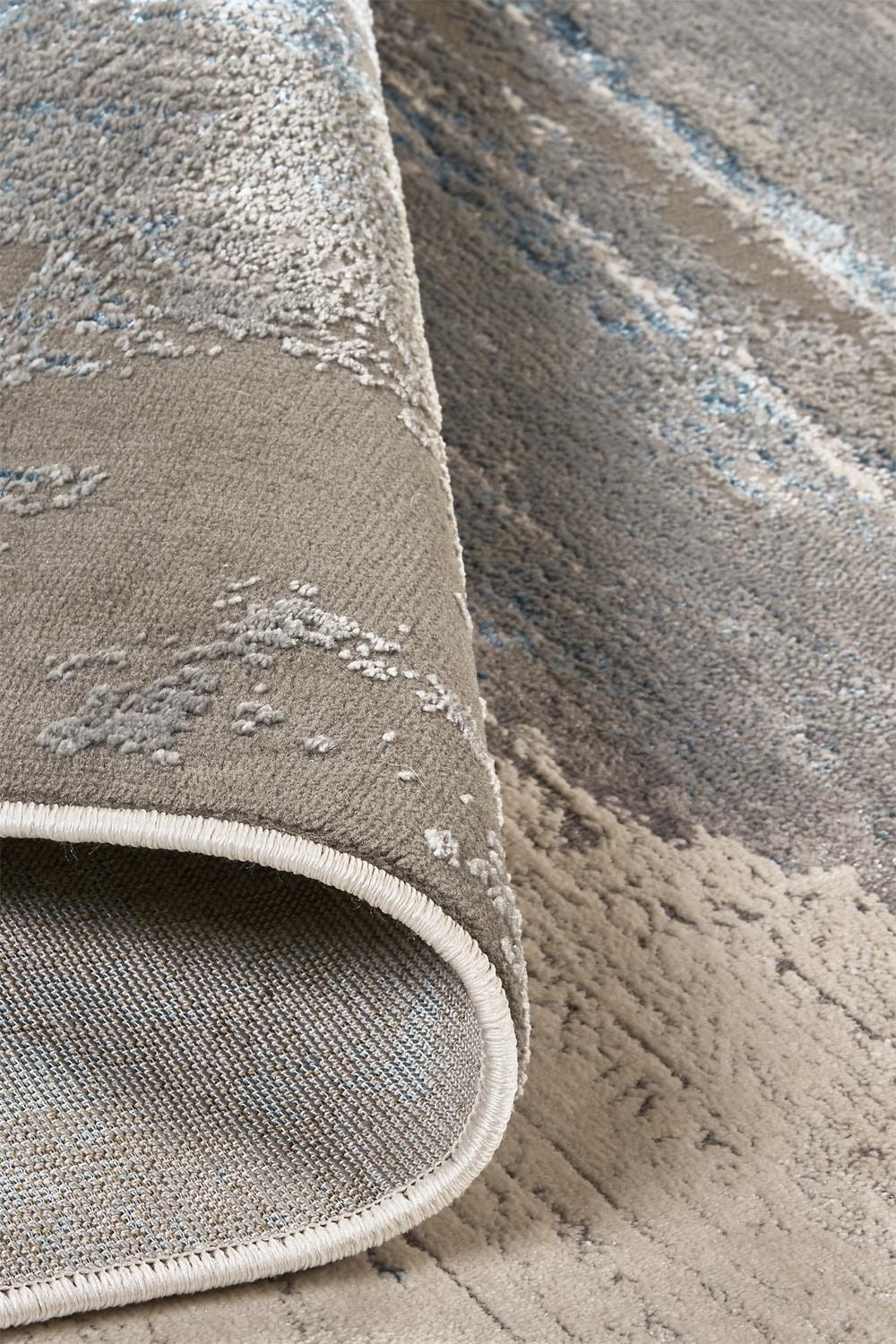 5' X 8' Gray and Ivory Abstract Non Skid Area Rug