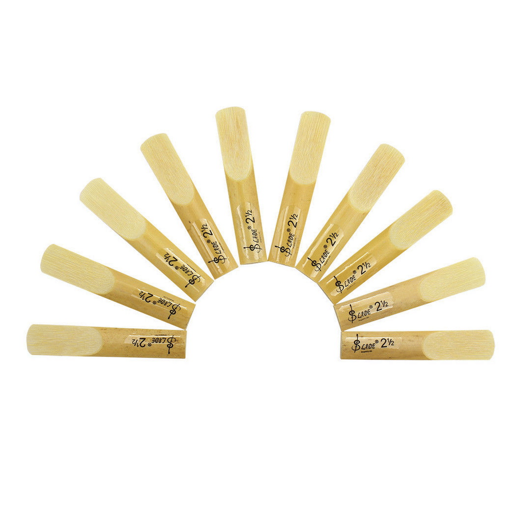 10pcs LADE E-Flat Alto Saxophone Reed with Transparent Case Strength 2.5