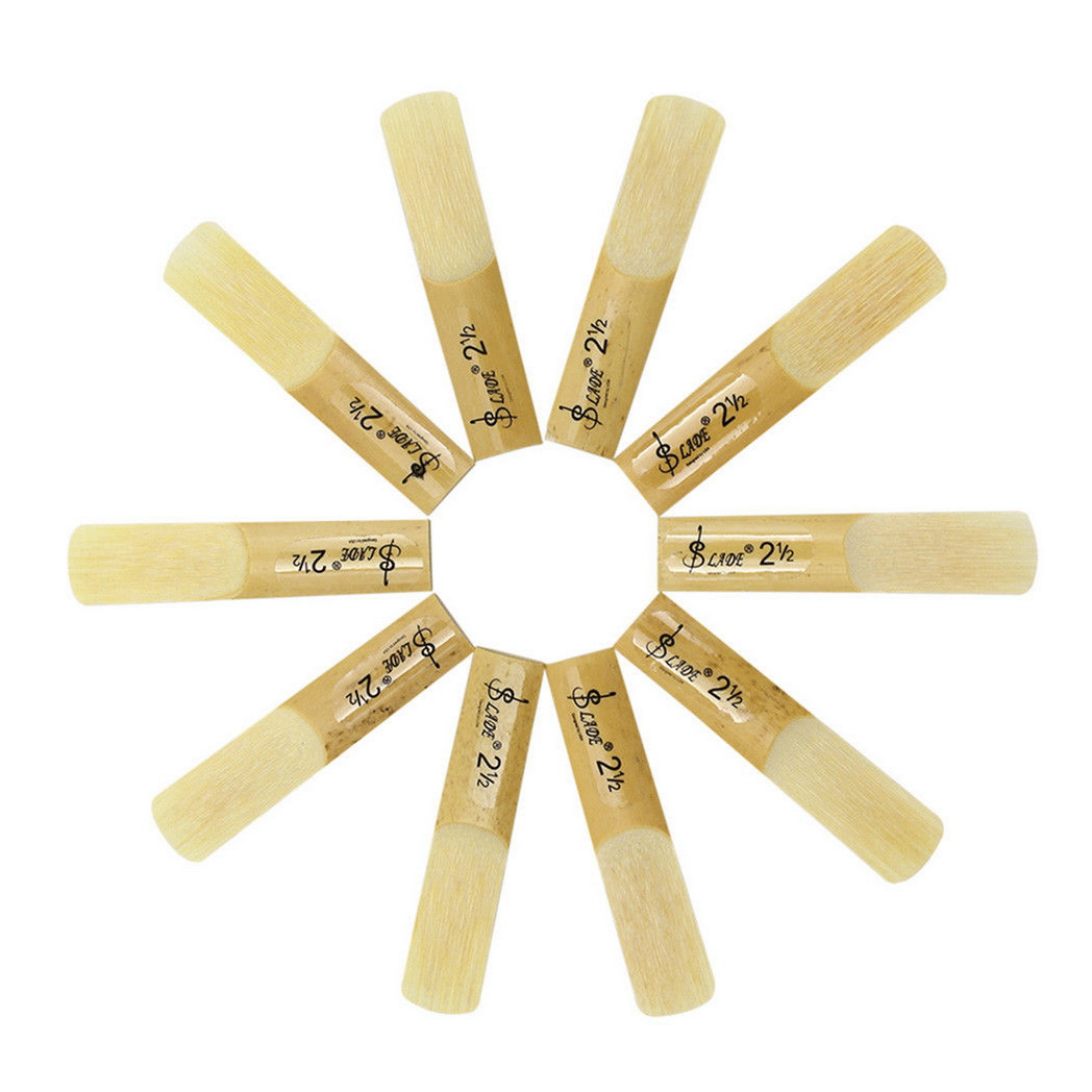 10pcs LADE E-Flat Alto Saxophone Reed with Transparent Case Strength 2.5