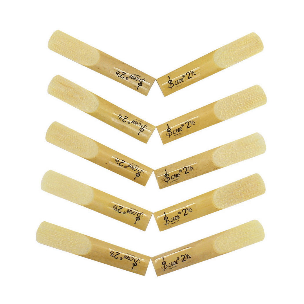 10pcs LADE E-Flat Alto Saxophone Reed with Transparent Case Strength 2.5