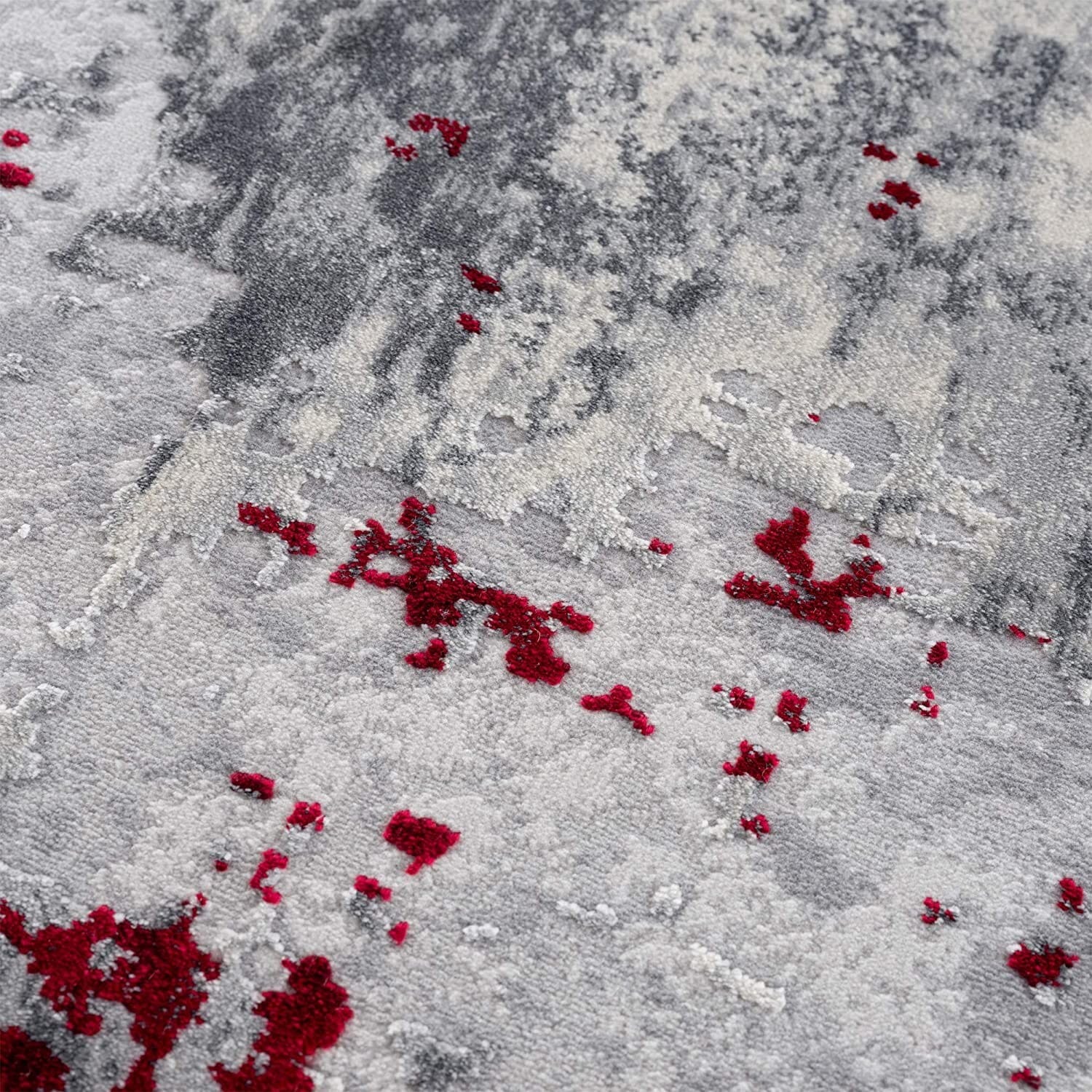 4' X 6' Red Abstract Dhurrie Area Rug