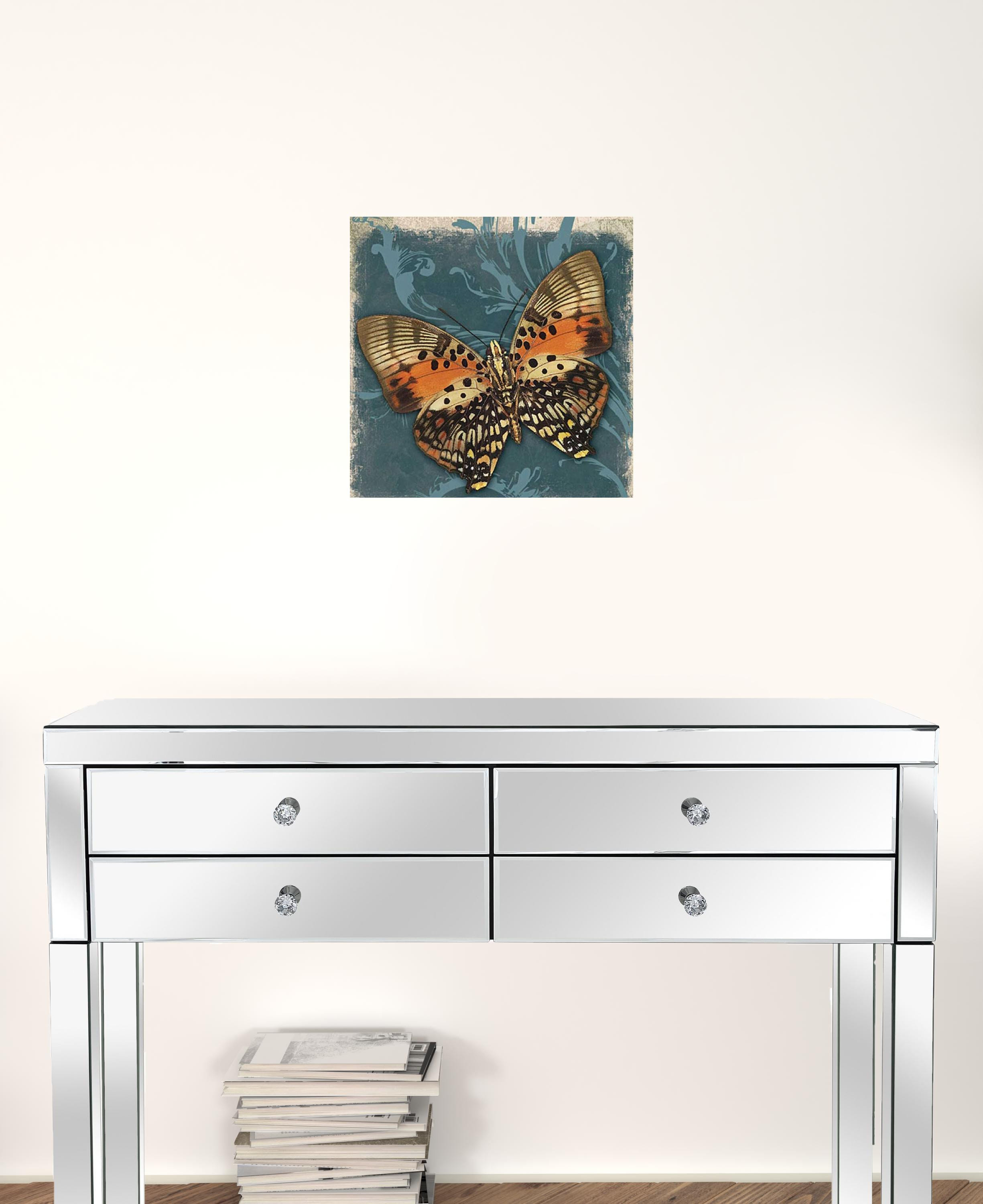 Swirl Butterfly III White Framed Print Wall Art