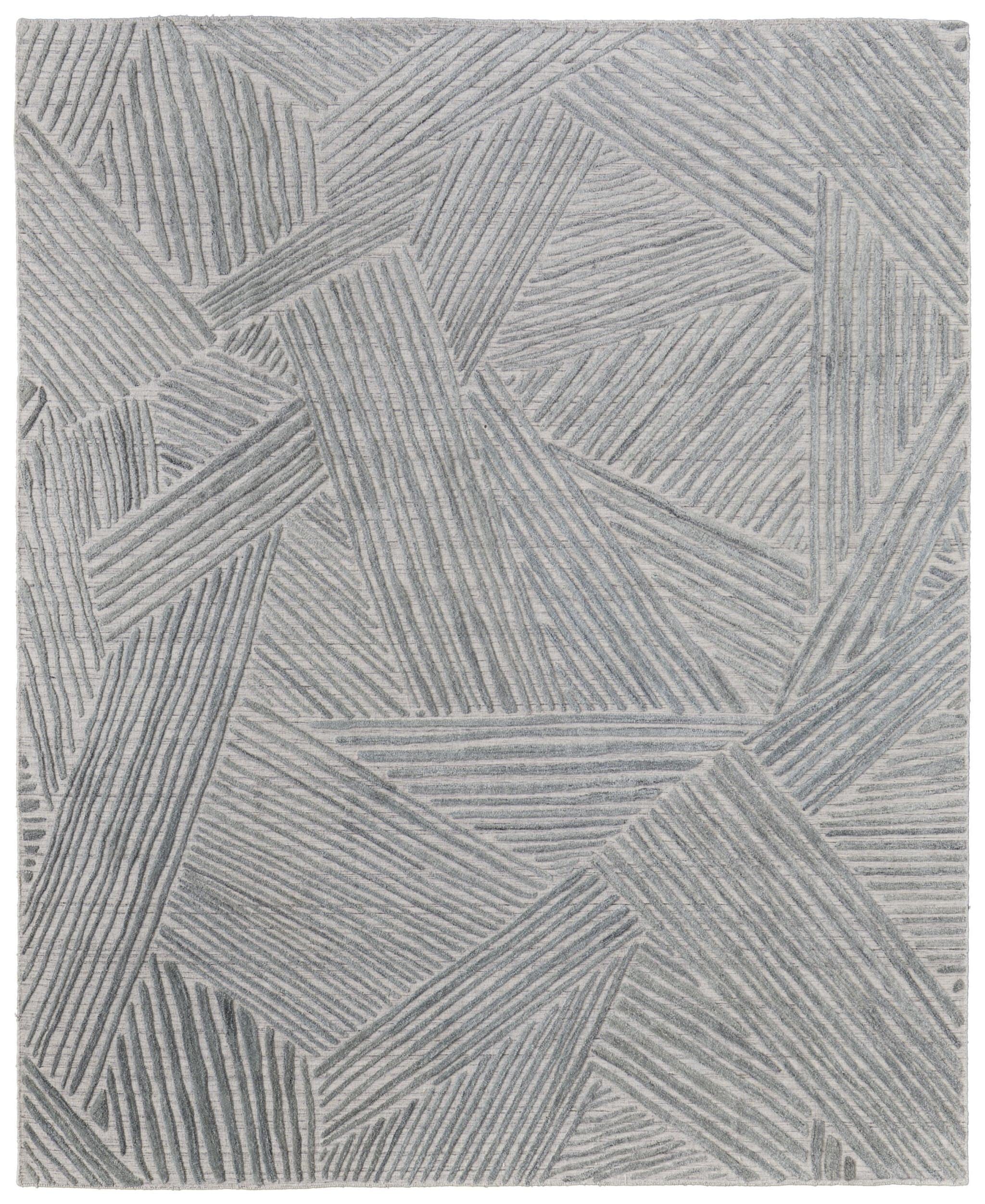 12' X 15' Green and Ivory Abstract Hand Woven Area Rug