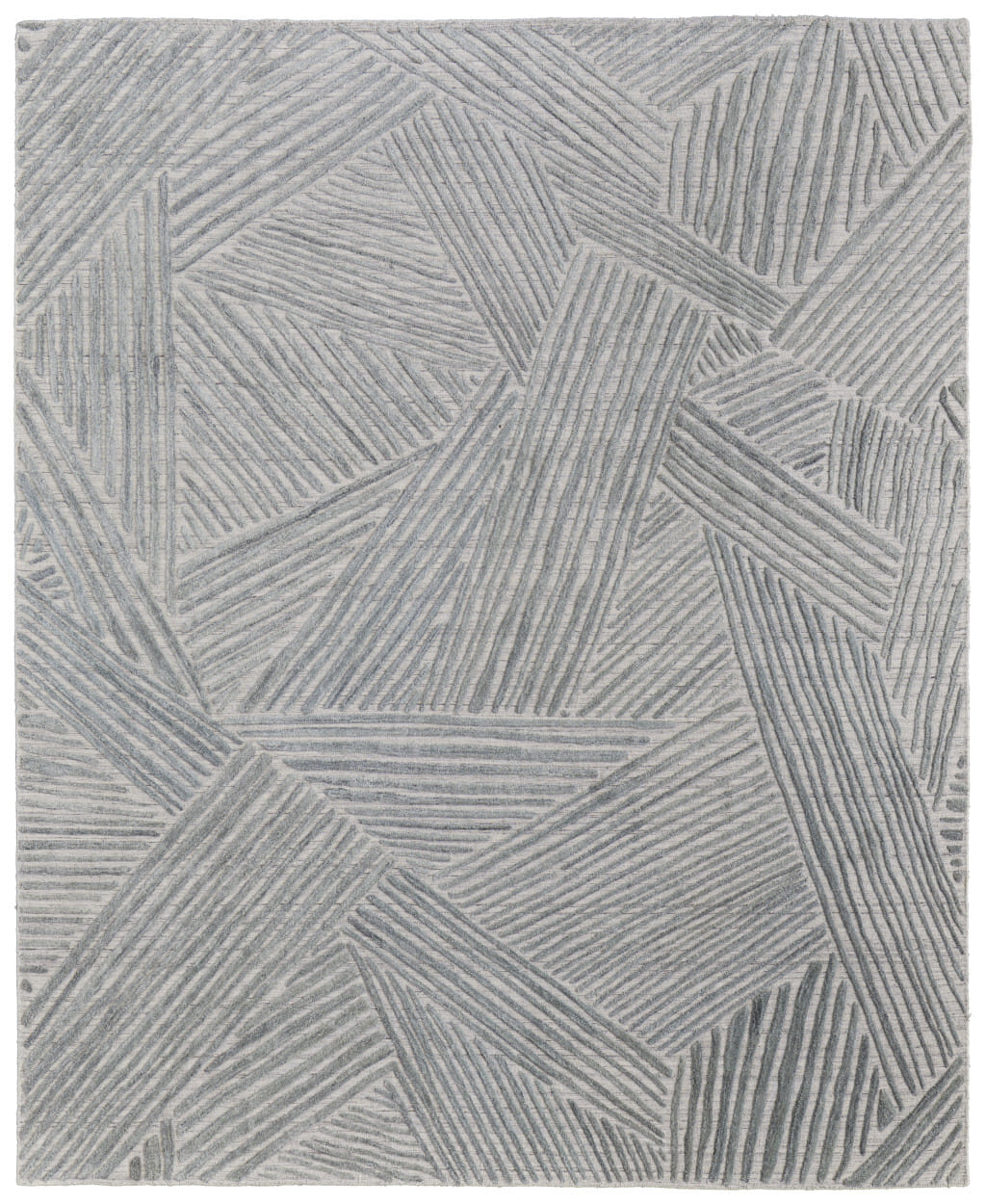12' X 15' Green and Ivory Abstract Hand Woven Area Rug