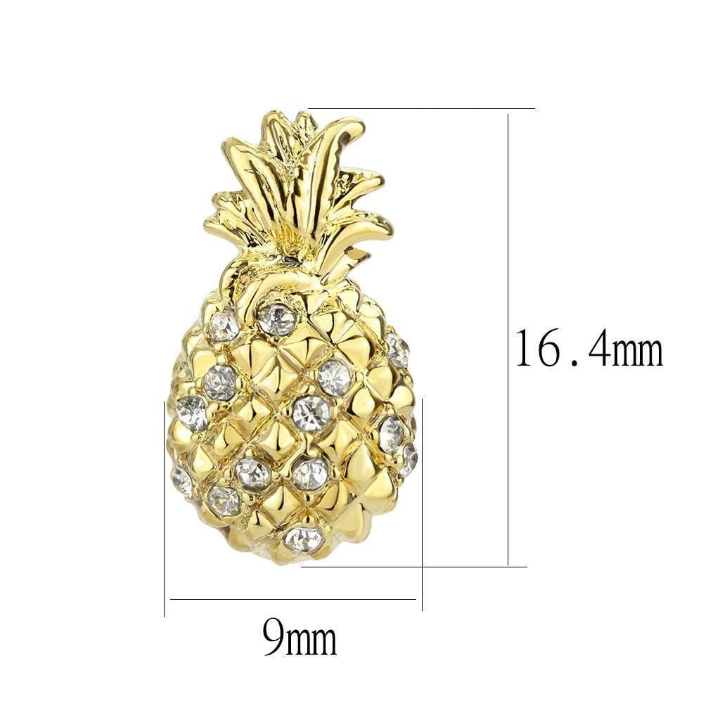 LO4677 - Gold Brass Earrings with Top Grade Crystal in Clear