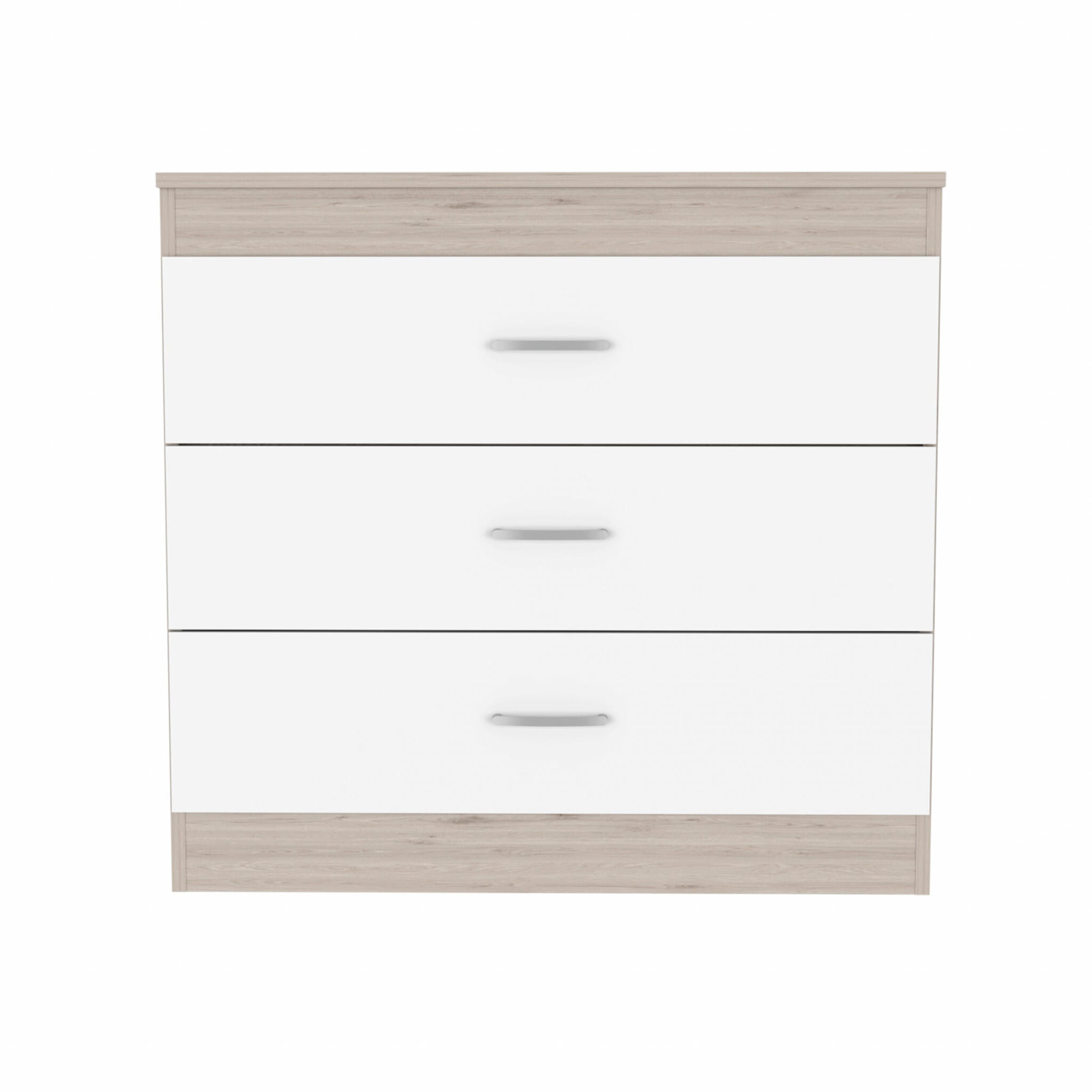 29" Light Gray and White Three Drawer Dresser