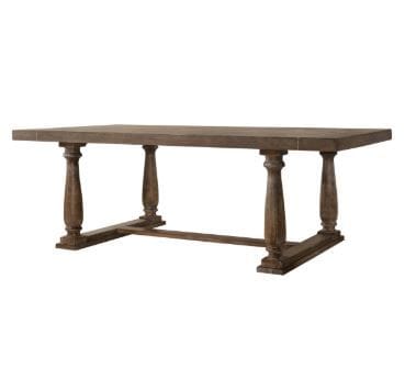 84" Brown Solid Wood Trestle Base Dining Table