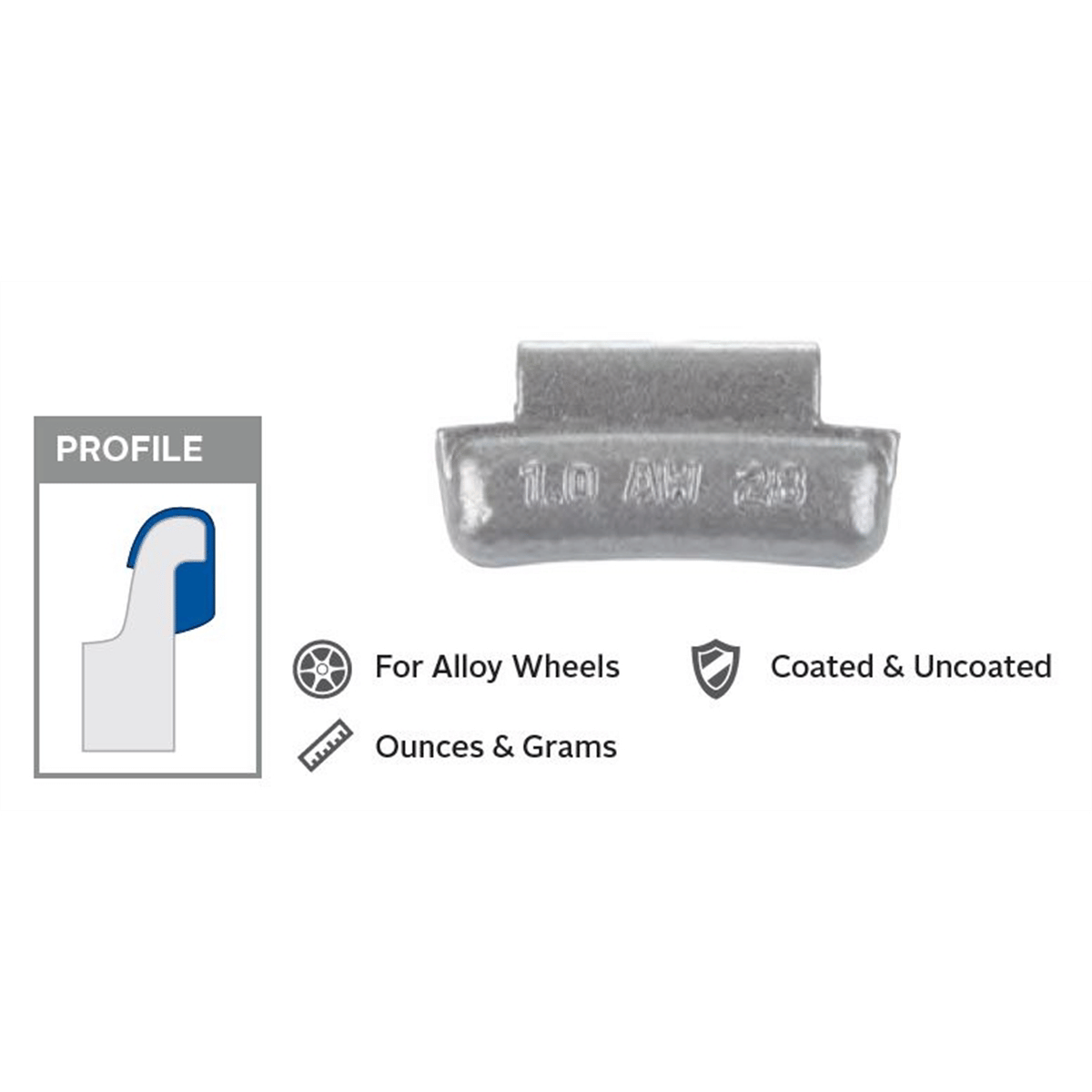 Wegmann Automotive 0.5 oz Lead Uncoated Clip-on AW Red Series Wheel Weight (Box of 50)
