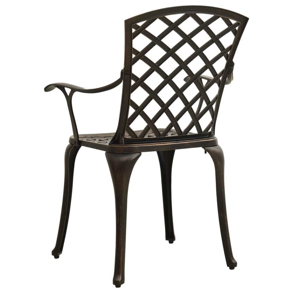 5 Piece Bistro Set Cast Aluminum Bronze