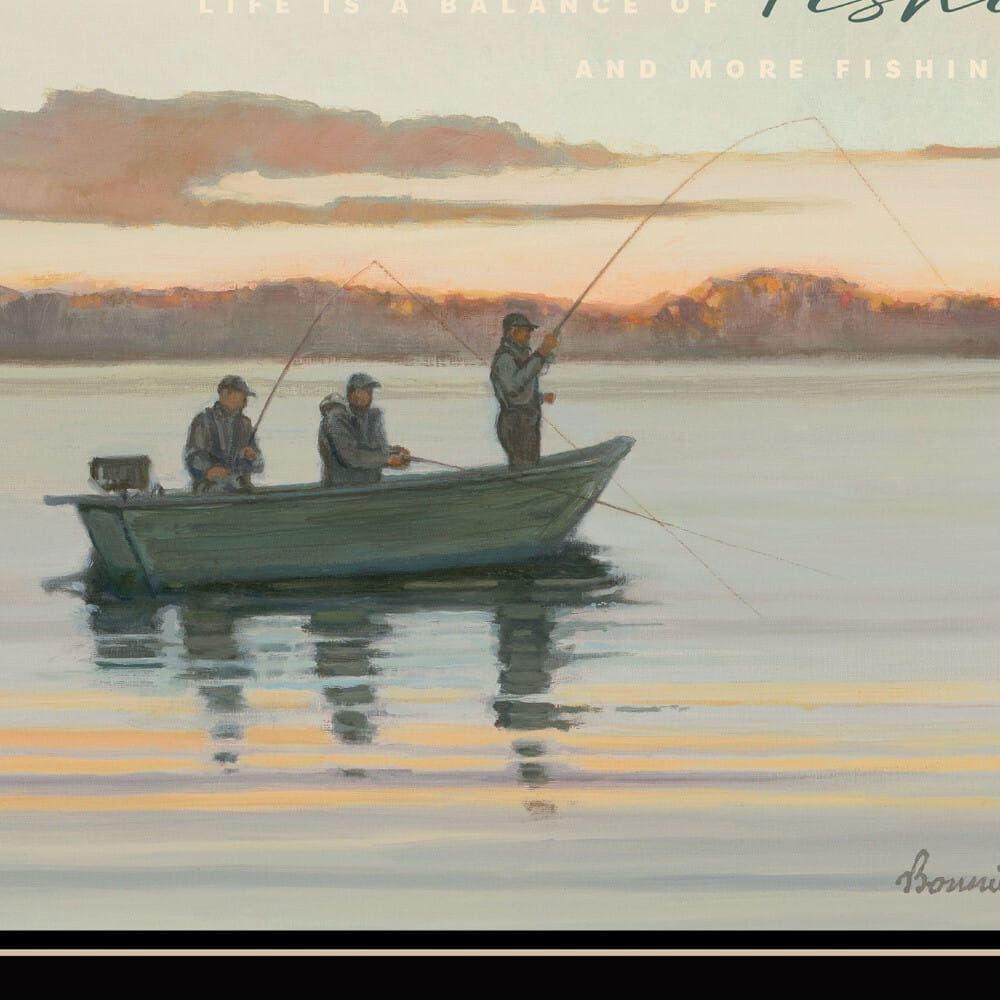 Fishing 1 Black Framed Print Wall Art