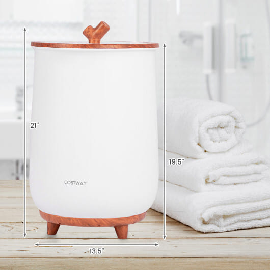 Costway 23L Large Luxury Bucket-Style Towel Warmer with Fragrant Disc Holder-Coffee