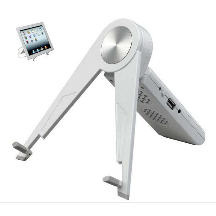 Color: BLACK - iPad Easel Stand with Speaker