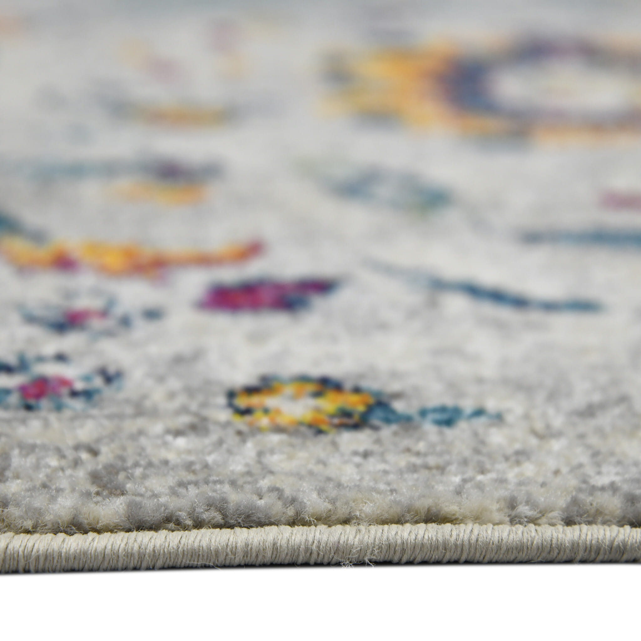 5' X 7' Orange and Ivory Floral Power Loom Area Rug