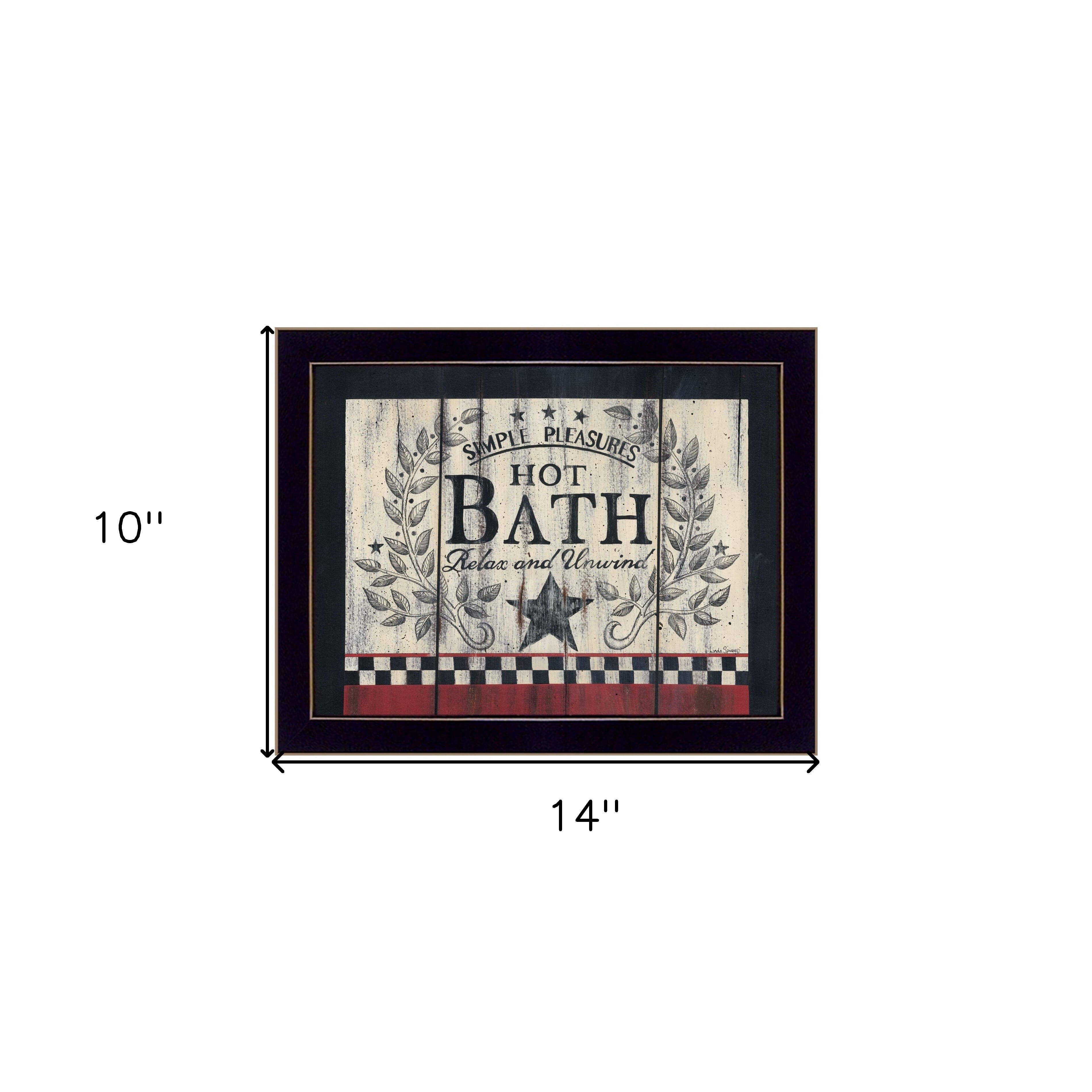 Hot Bath 15 Black Framed Print Bathroom Wall Art