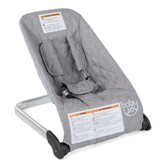 Baby Bouncer Seat with Aluminum and Metal Frame-Light Gray - Color: Light Gray