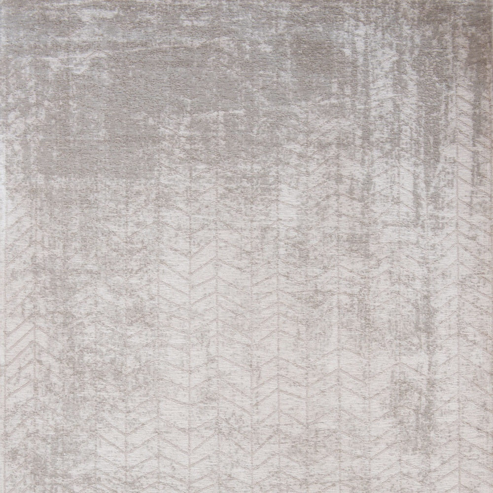 9' X 13' Gray and White Chevron Non Skid Area Rug