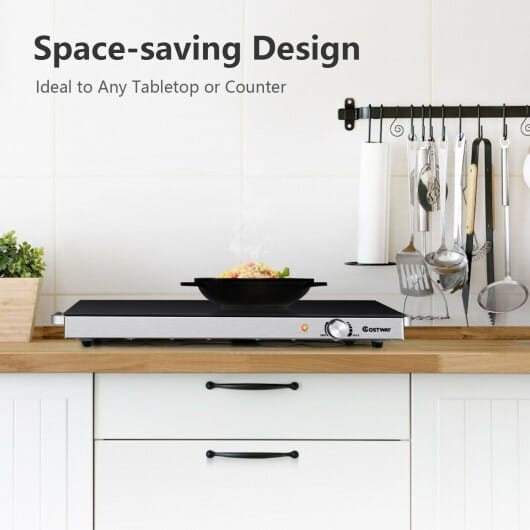 22 x 14 Inch Electric Warming Tray Hot Plate Dish Warmer with Adjustable Temperature