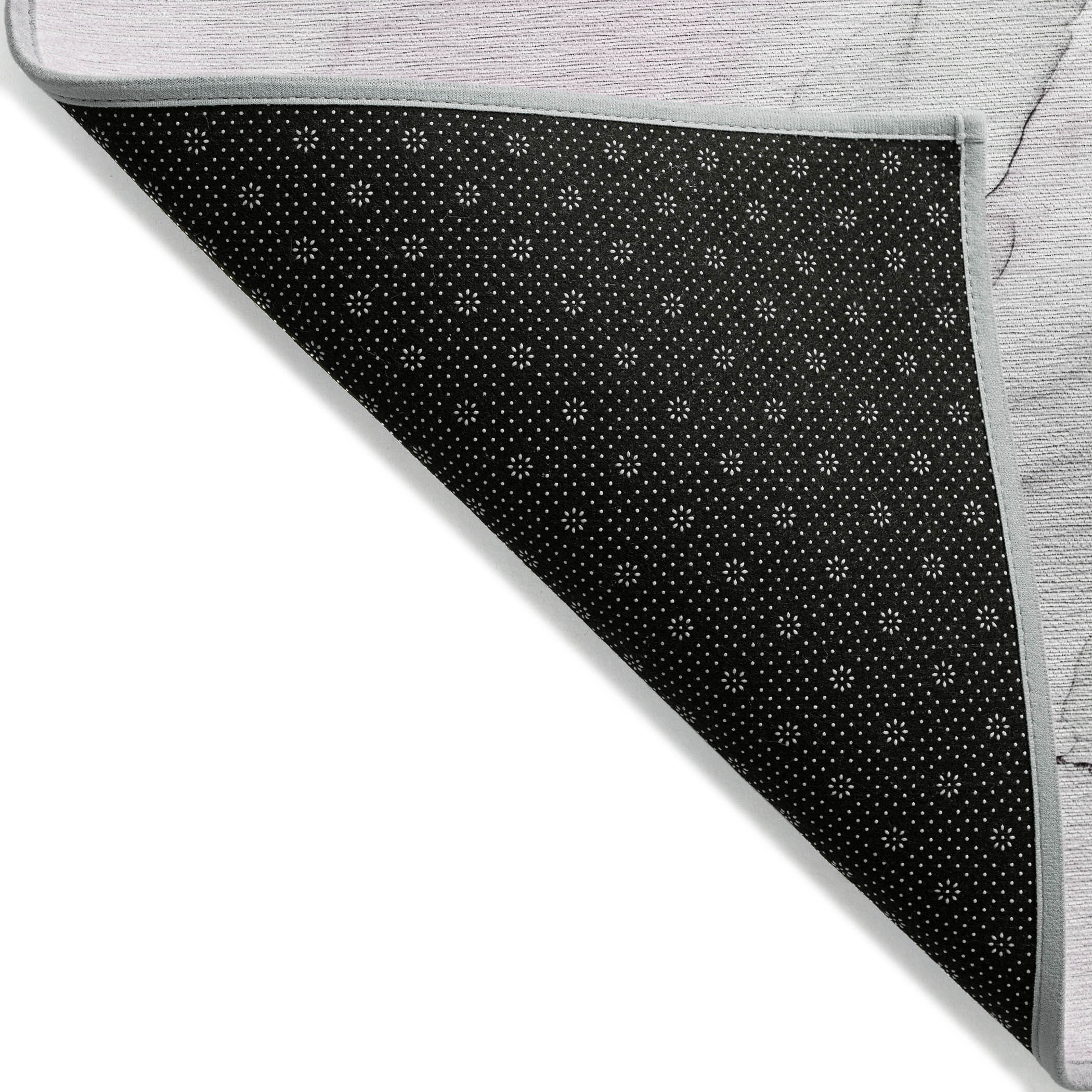3' X 5' Gray and Pink Abstract Washable Non Skid Indoor Outdoor Area Rug