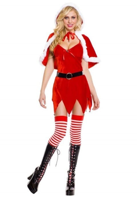 Santa's Velvet Scalloped Trim Costume