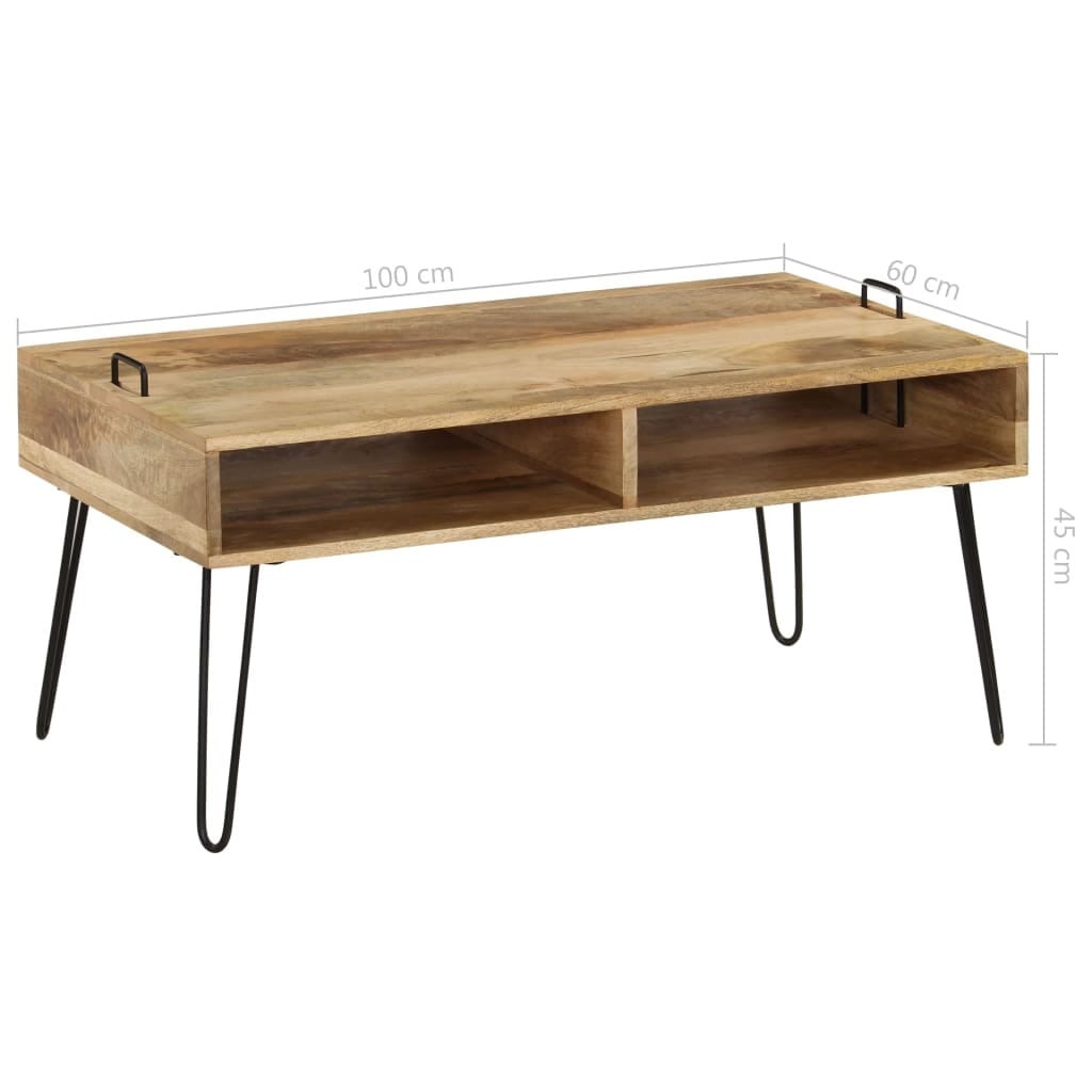 Coffee Table Solid Mango Wood 39.4"x23.6"x17.7"
