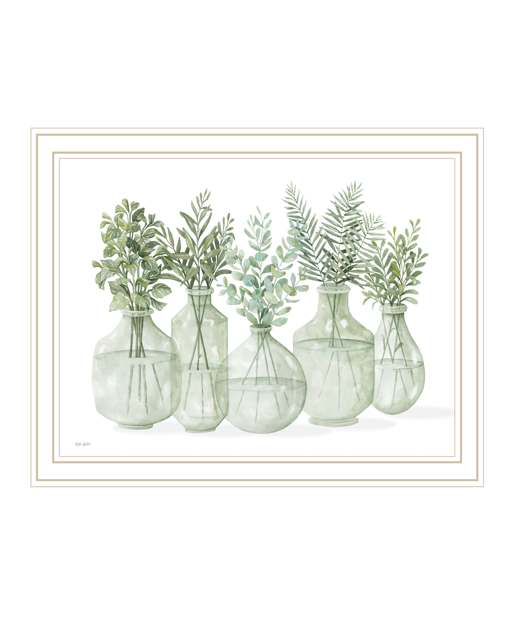 Simply Sage White Framed Print Wall Art